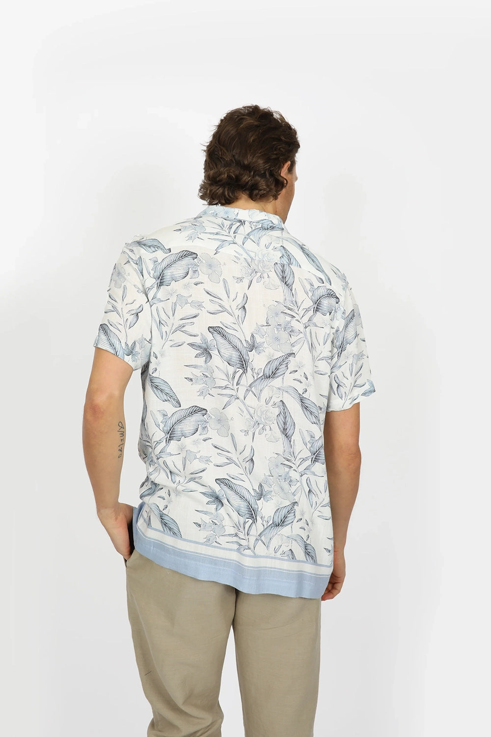 JAMES HARPER RELAXED FIT CUBAN COLLAR BORDER S/S SHIRT JHS572