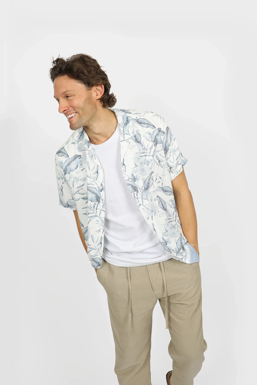 JAMES HARPER RELAXED FIT CUBAN COLLAR BORDER S/S SHIRT JHS572