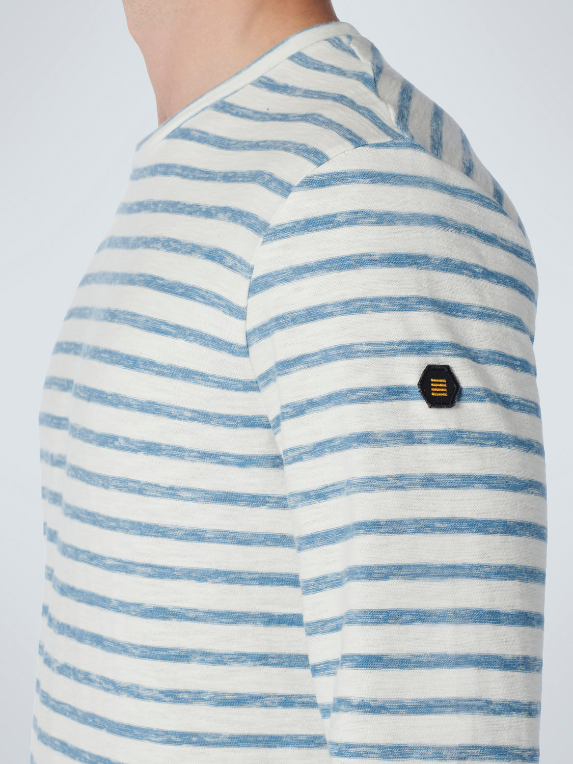 NO EXCESS SLUB JERSEY CREWNECK STRIPE L/S T-SHIRT 19140201