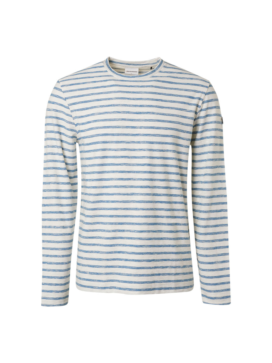 NO EXCESS SLUB JERSEY CREWNECK STRIPE L/S T-SHIRT 19140201