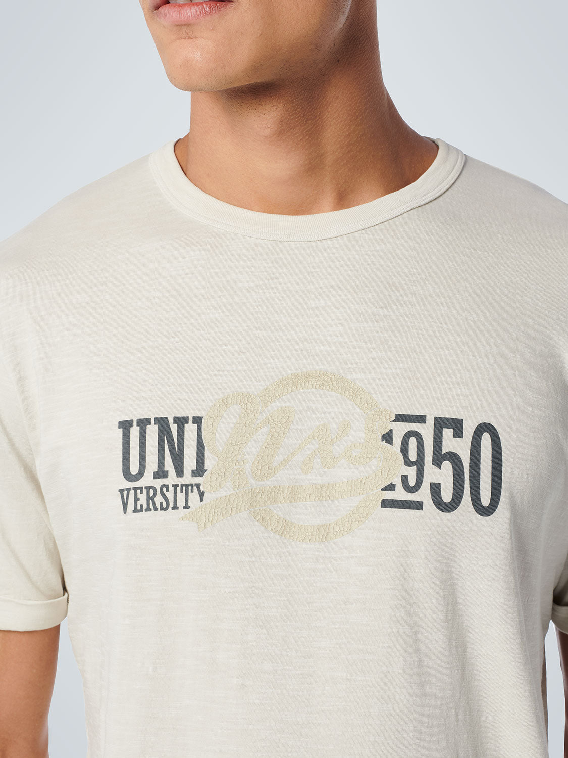 NO EXCESS UNIVERSITY PRINT CREWNECK T-SHIRT 19350370