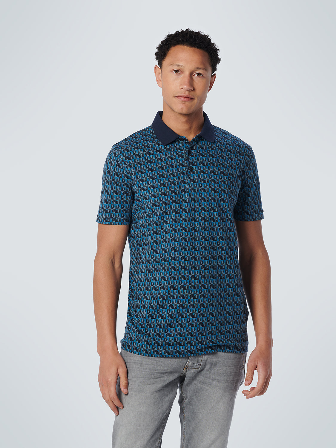 NO EXCESS ALLOVER PRINT STRETCH PIQUE POLO 19370319