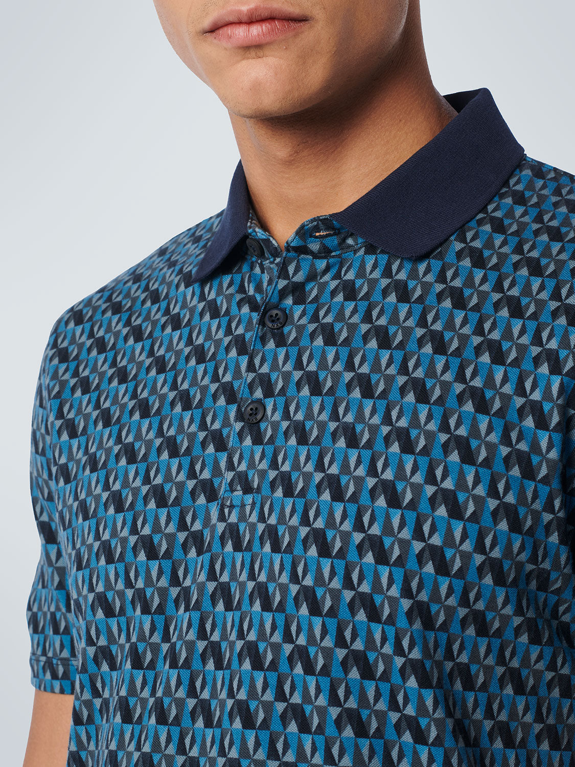 NO EXCESS ALLOVER PRINT STRETCH PIQUE POLO 19370319