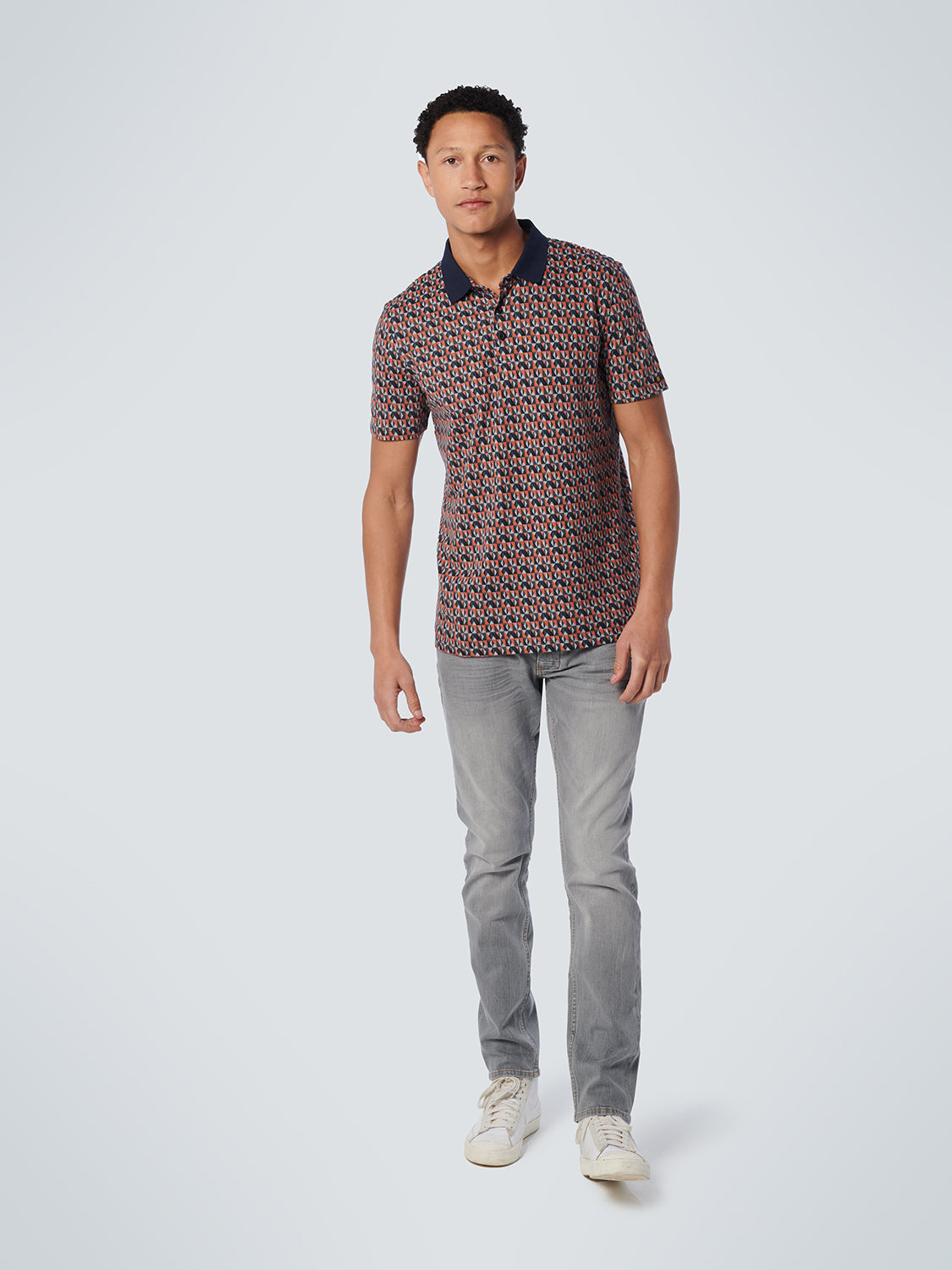 NO EXCESS ALLOVER PRINT STRETCH PIQUE POLO 19370319