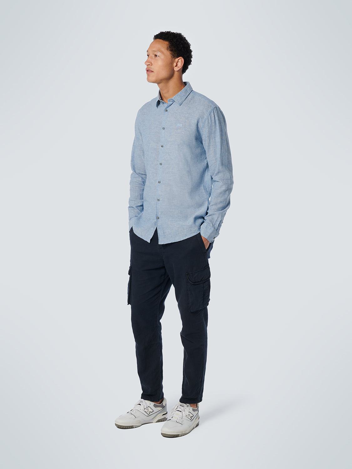 NO EXCESS LINEN BLEND L/S SHIRT 19470215