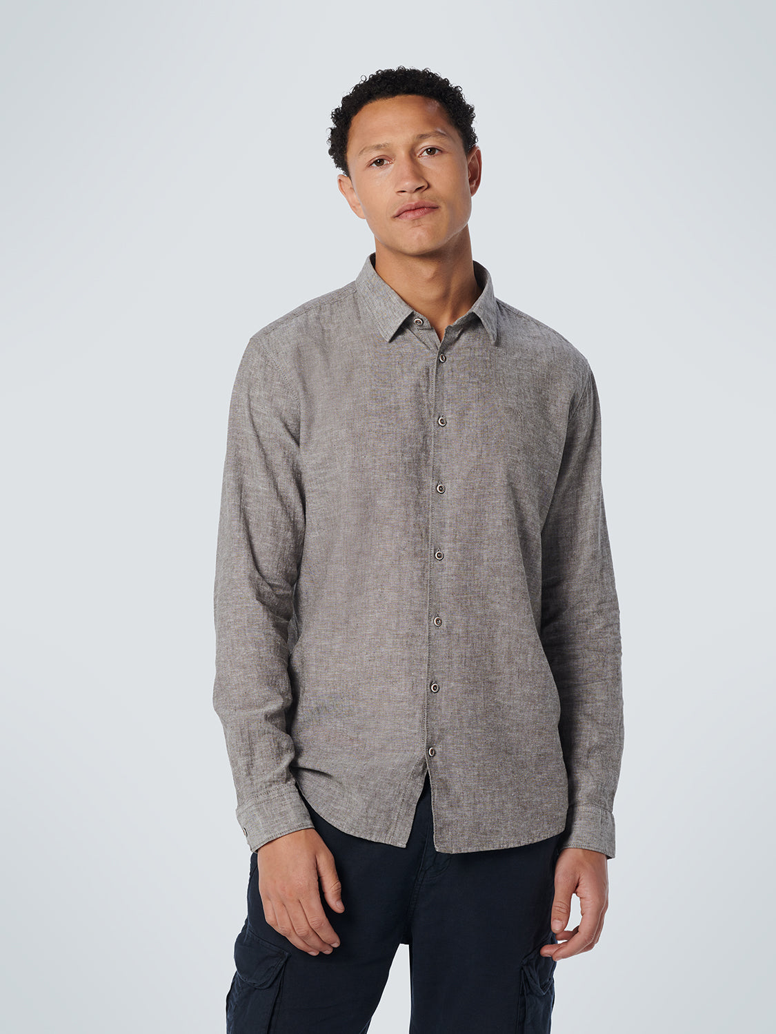 NO EXCESS LINEN BLEND L/S SHIRT 19470215