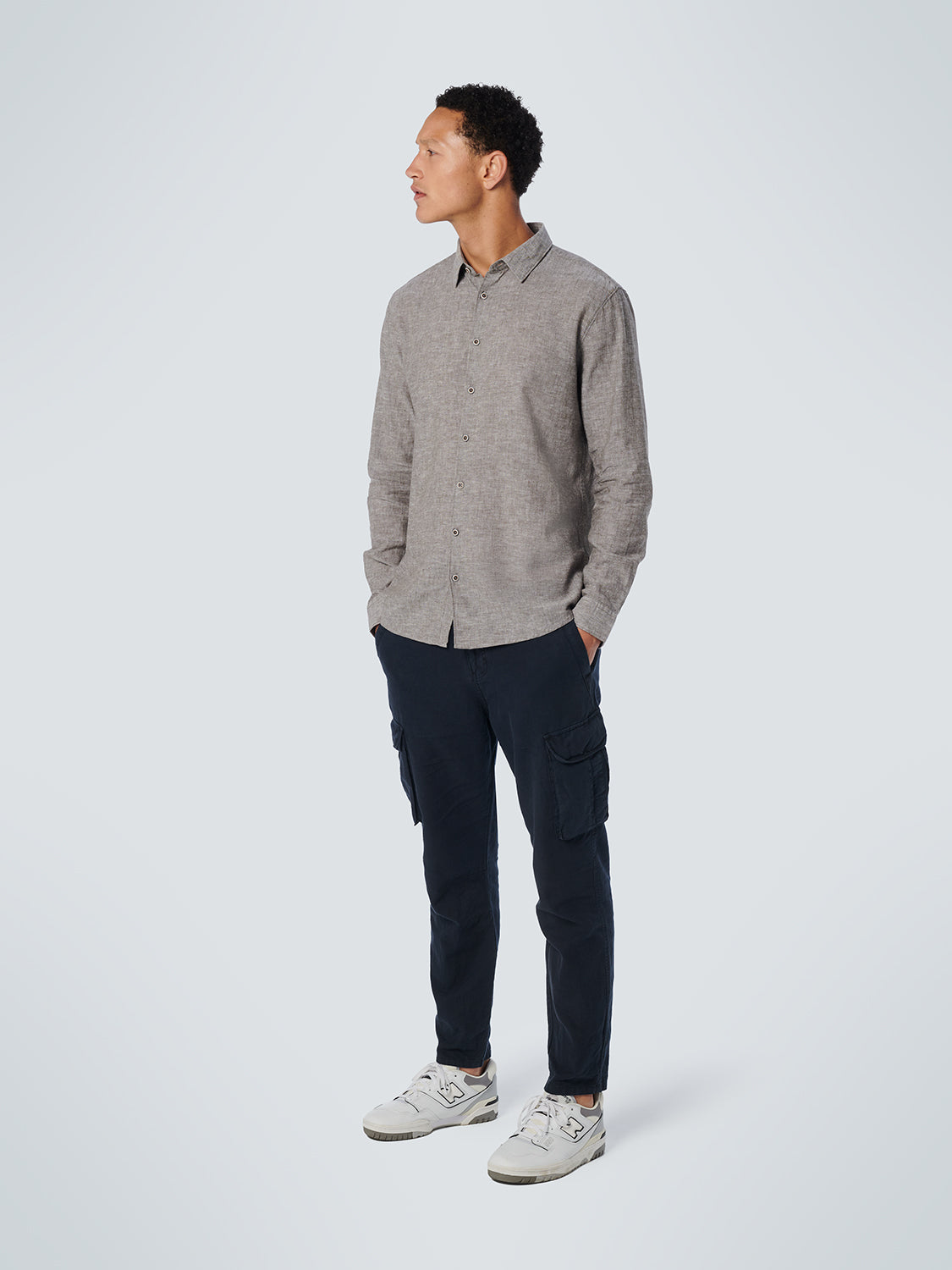 NO EXCESS LINEN BLEND L/S SHIRT 19470215
