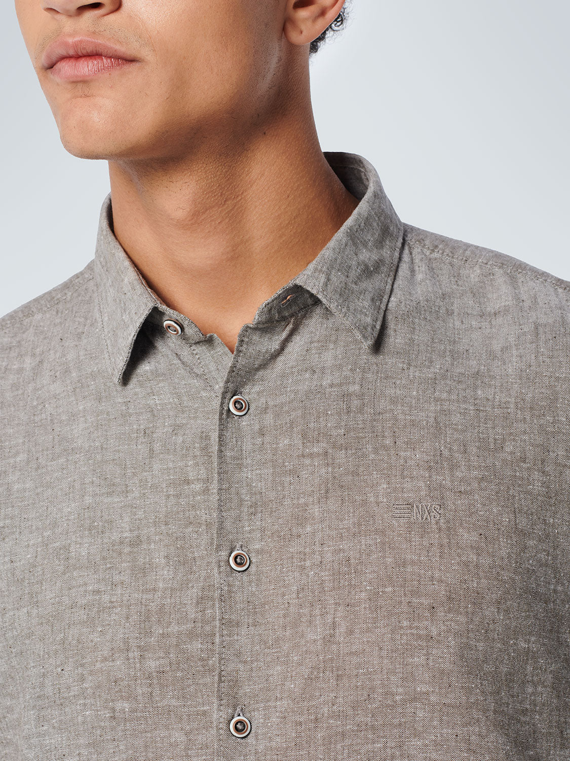 NO EXCESS LINEN BLEND L/S SHIRT 19470215