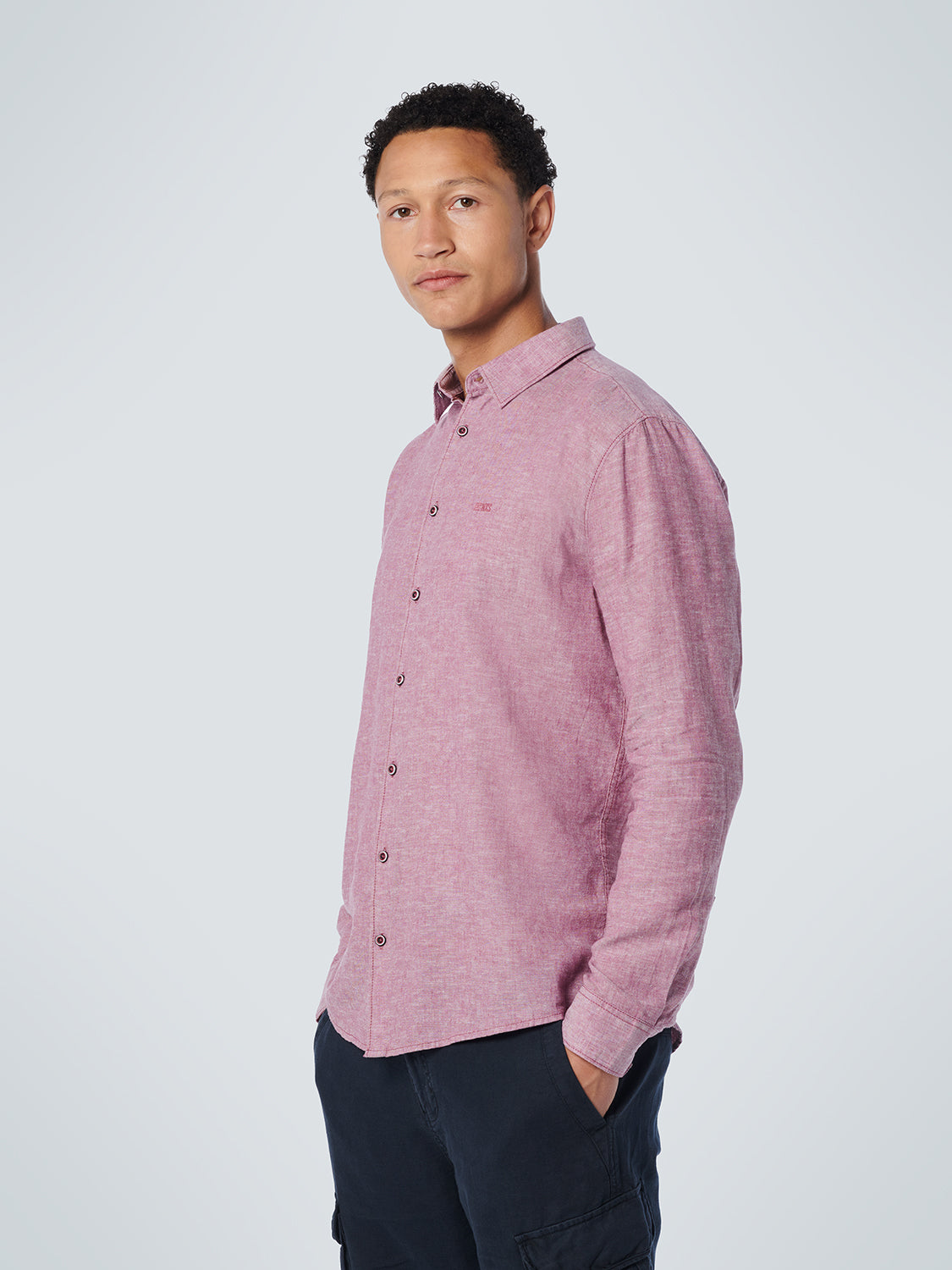 NO EXCESS LINEN BLEND L/S SHIRT 19470215