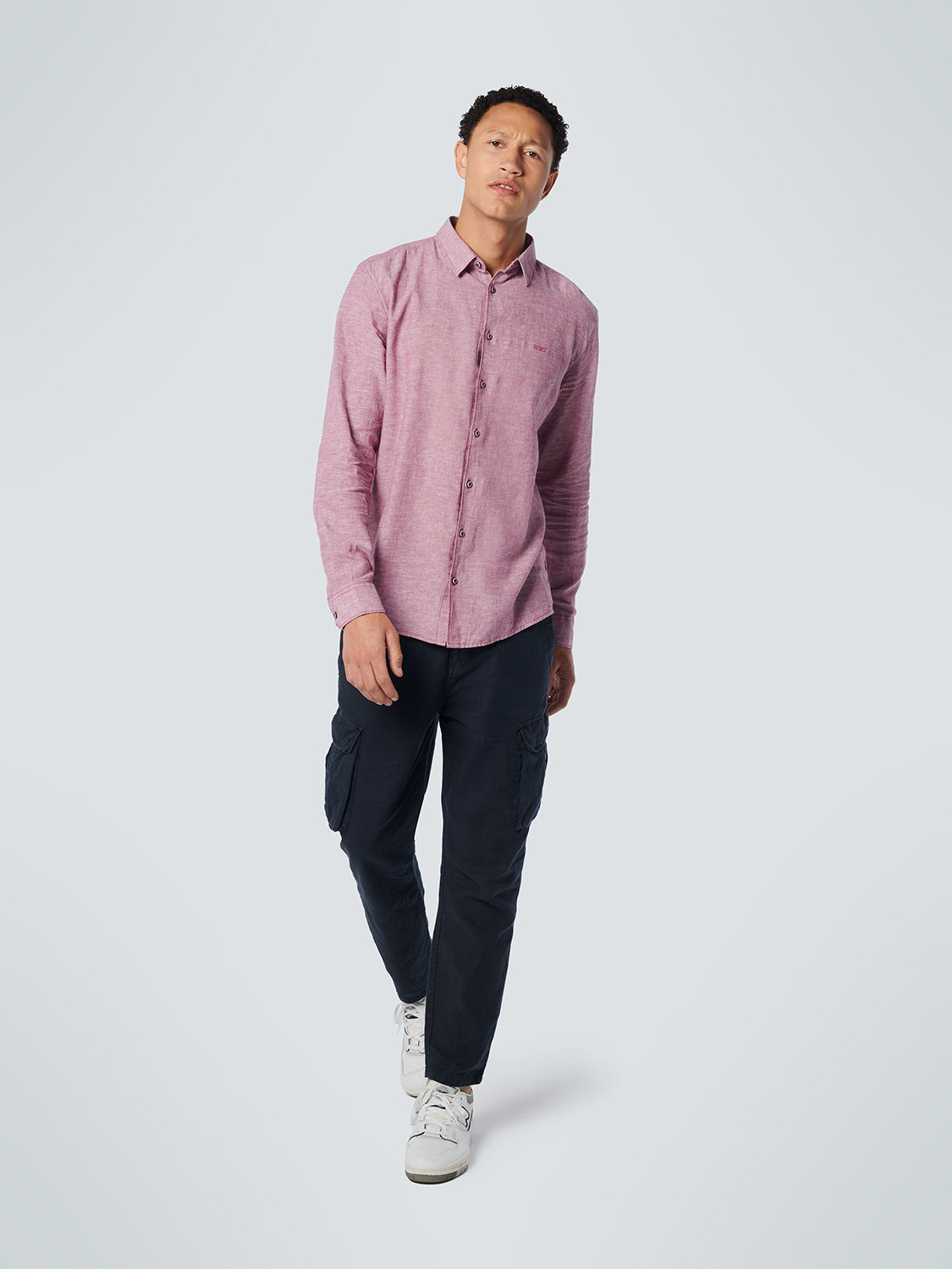 NO EXCESS LINEN BLEND L/S SHIRT 19470215