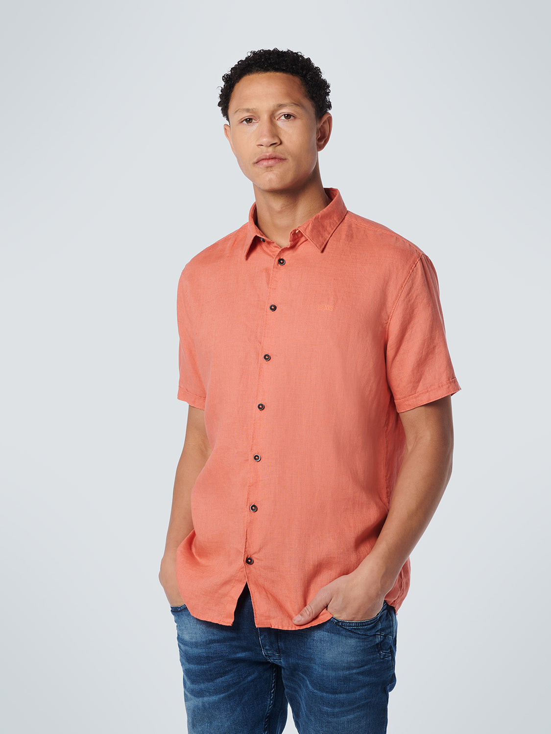 NO EXCESS SOLID LINEN S/S SHIRT 19490364