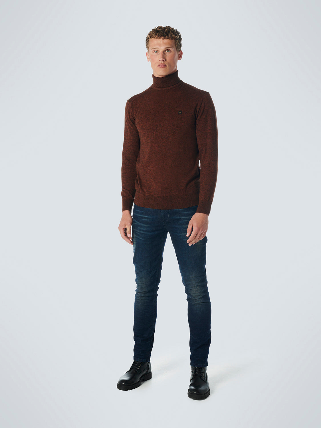 NO EXCESS PULLOVER 2 COLOURED MELANGE ROLLNECK 21210982