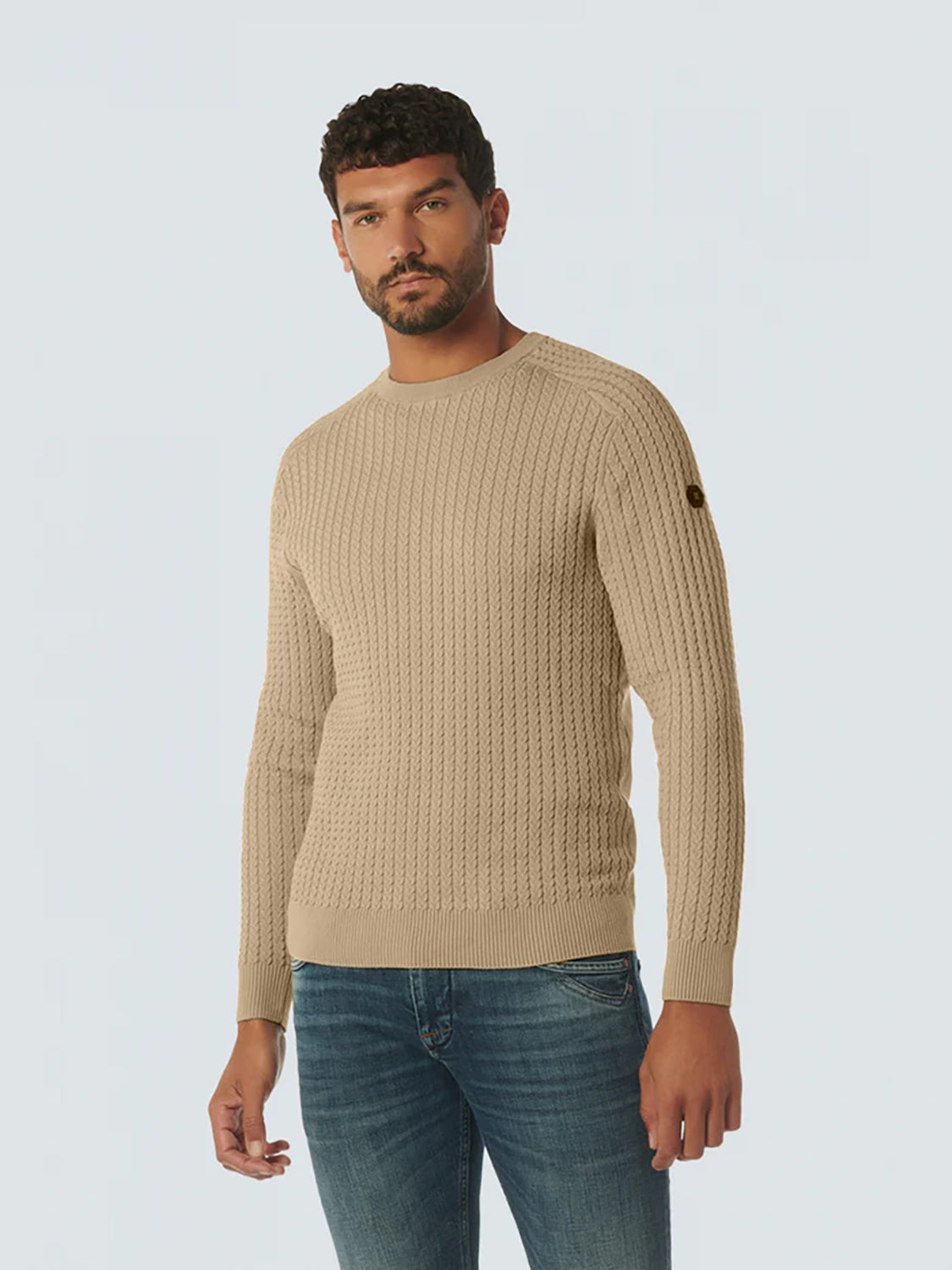 NO EXCESS PULLOVER CREWNECK SOLID JACQUARD RIB KNIT 21230923