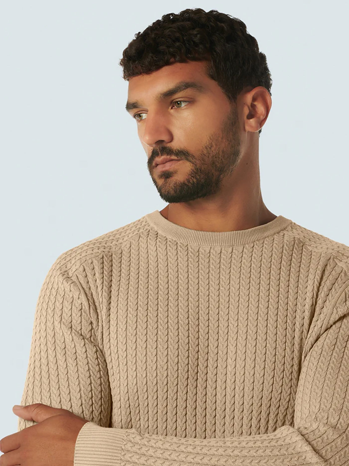 NO EXCESS PULLOVER CREWNECK SOLID JACQUARD RIB KNIT 21230923