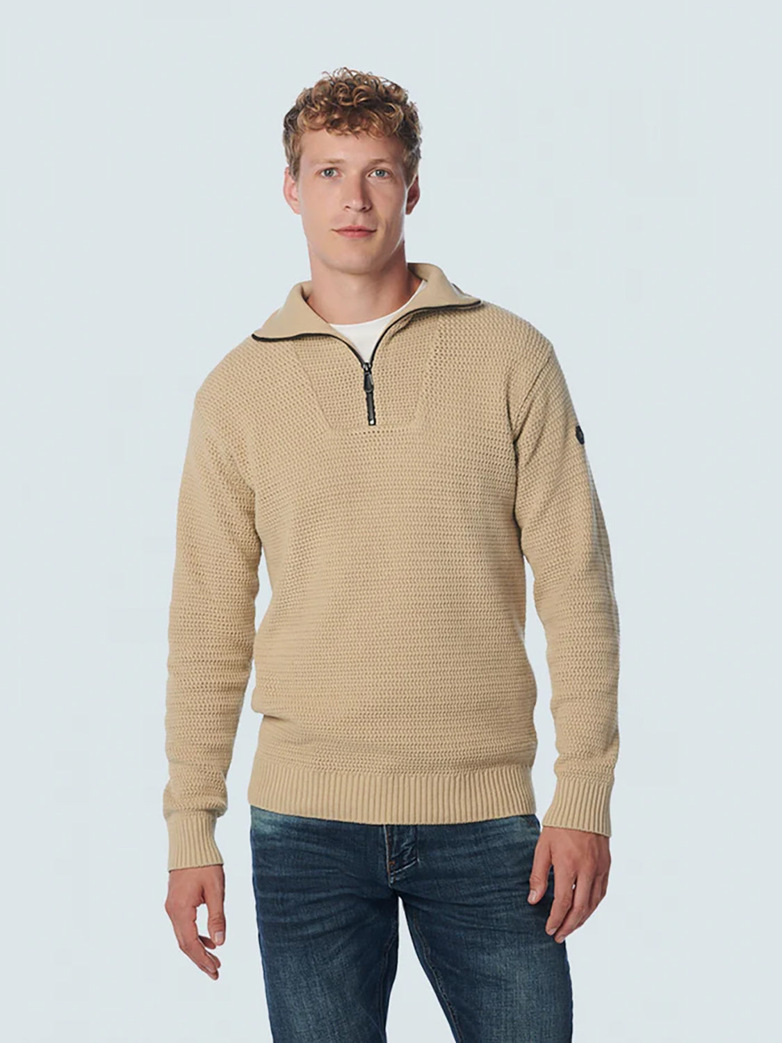 NO EXCESS PULLOVER HALF ZIPPER SOLID JACQUARD KNIT 21230932