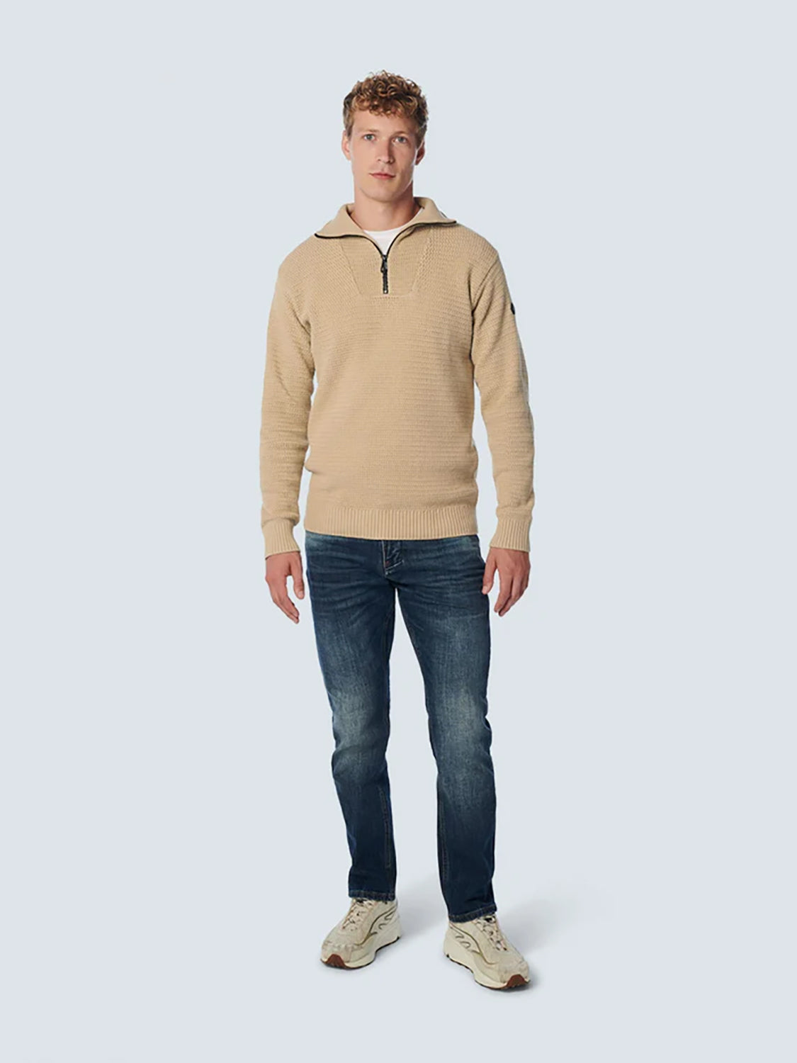 NO EXCESS PULLOVER HALF ZIPPER SOLID JACQUARD KNIT 21230932