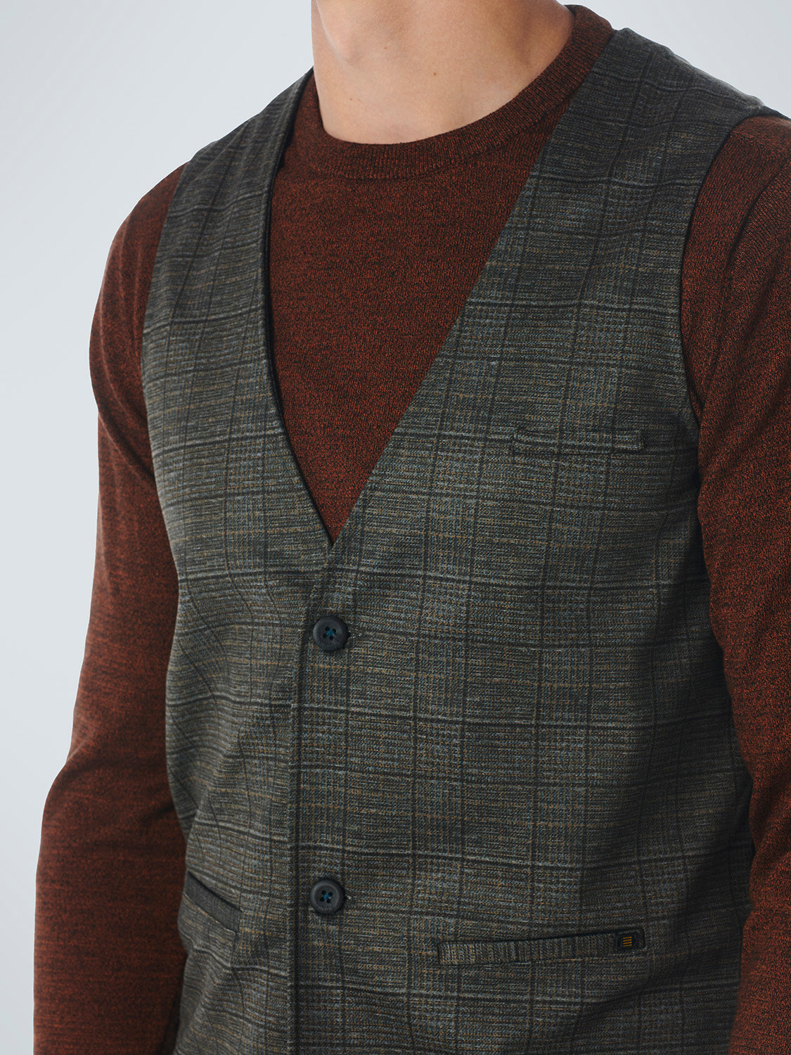 NO EXCESS JERSEY STRETCH CHECK GILET 21640805