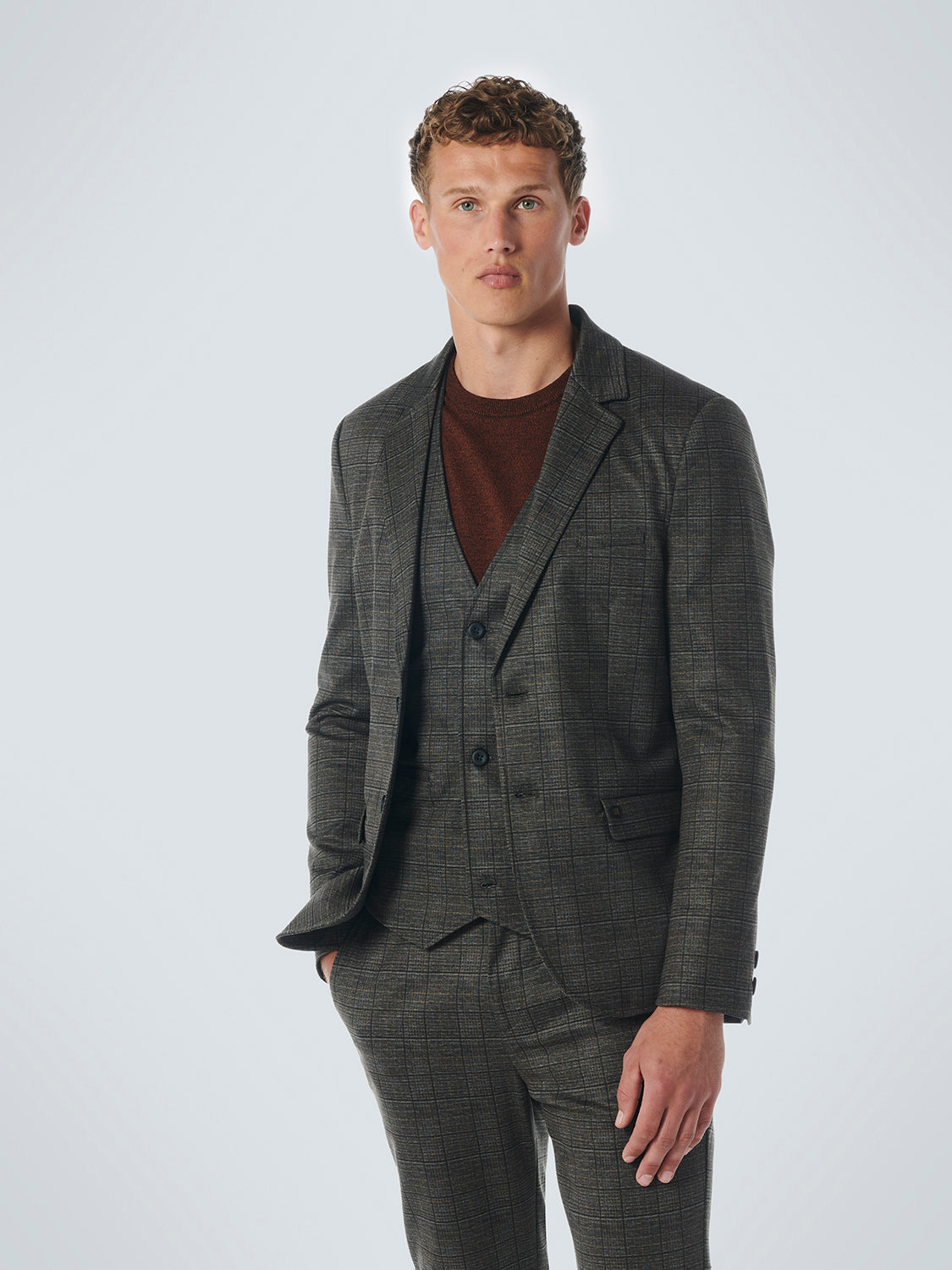 NO EXCESS JERSEY STRETCH CHECK BLAZER 21910805