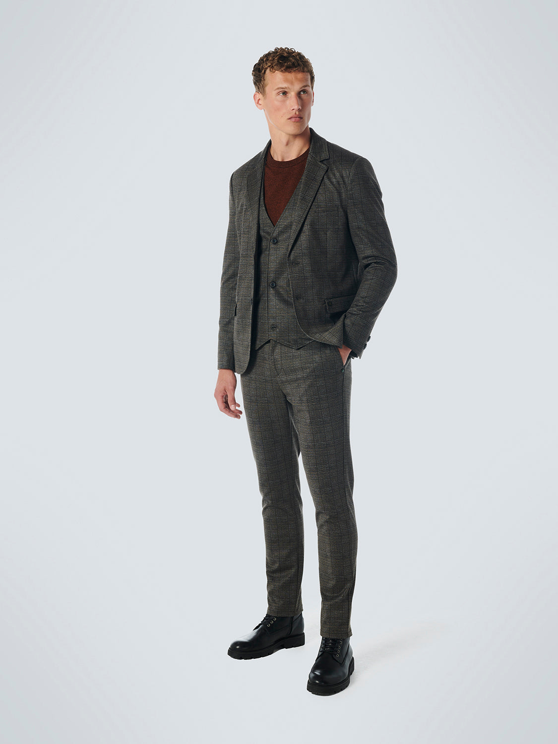 NO EXCESS JERSEY STRETCH CHECK BLAZER 21910805