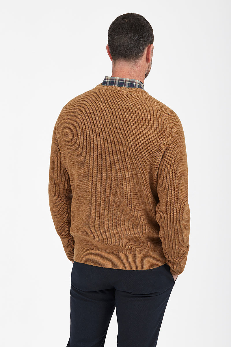 FLORENTINO WOOL BLEND CABLE RIB CREW NECK KNIT 222417