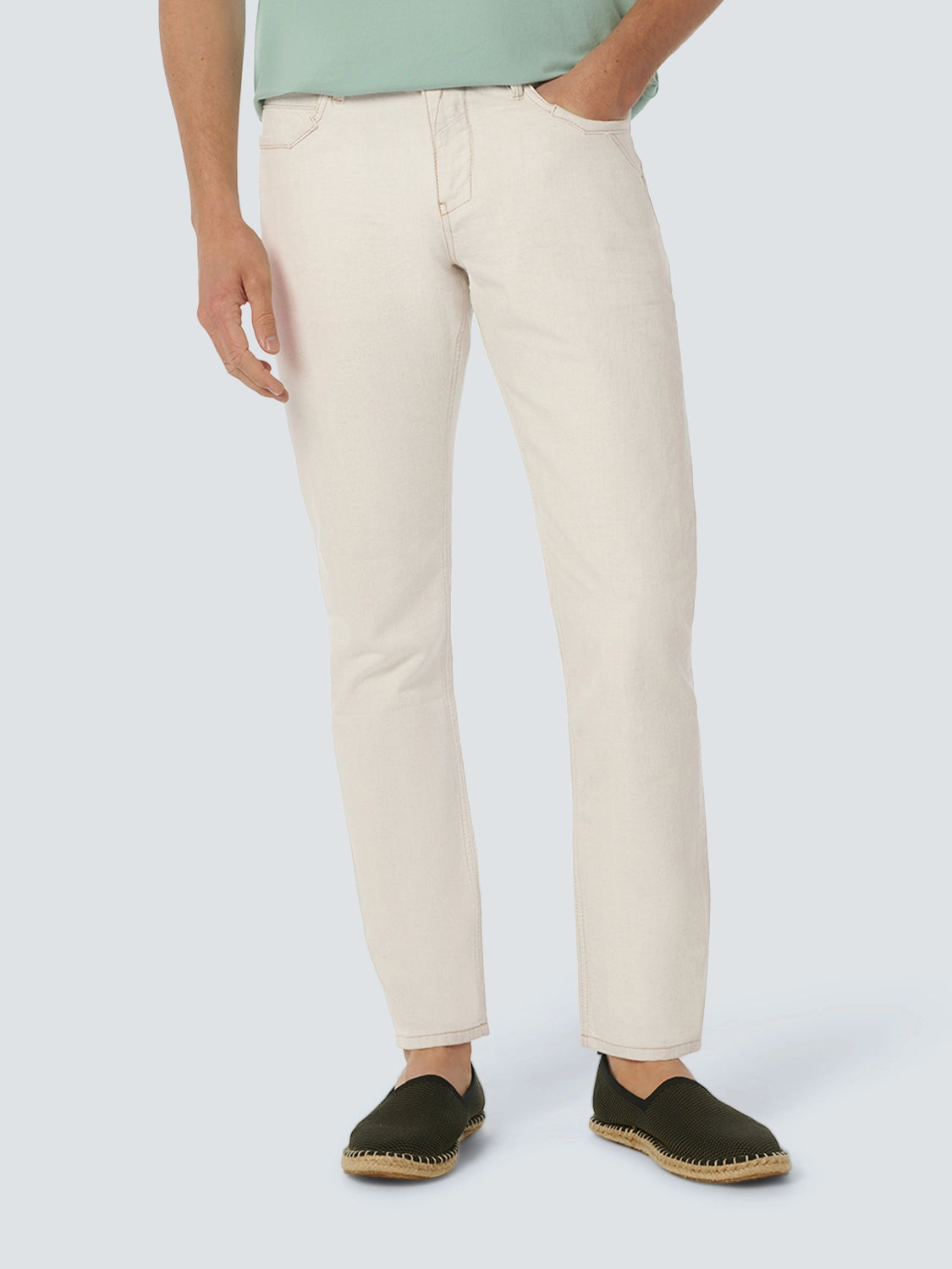 NO EXCESS 715 RELAXED FIT COTTON LINEN DENIM JEAN 23715D27N