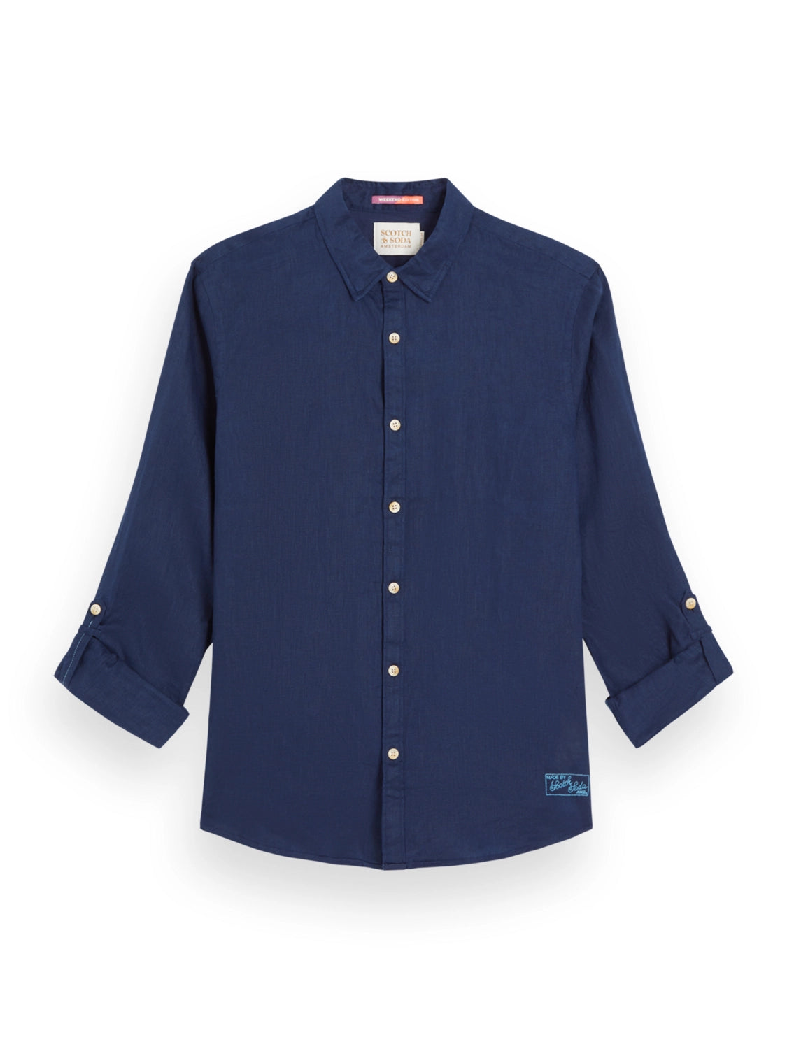 SCOTCH & SODA LINEN L/S ROLL-UP SHIRT 177150