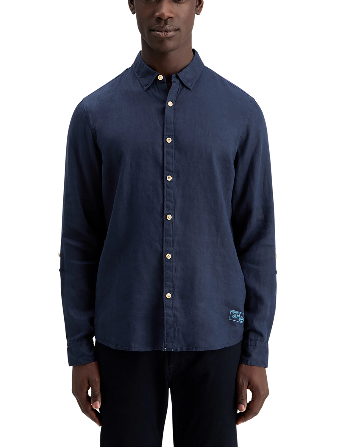 SCOTCH & SODA LINEN L/S ROLL-UP SHIRT 177150