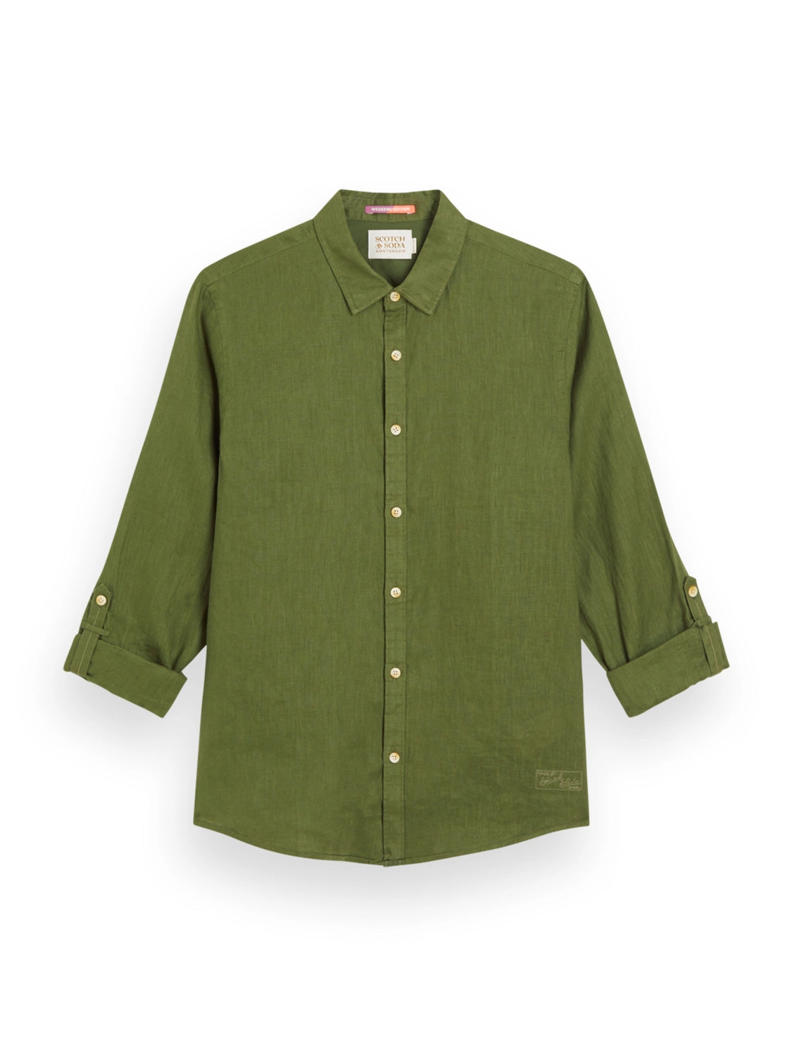 SCOTCH & SODA LINEN L/S ROLL-UP SHIRT 177150