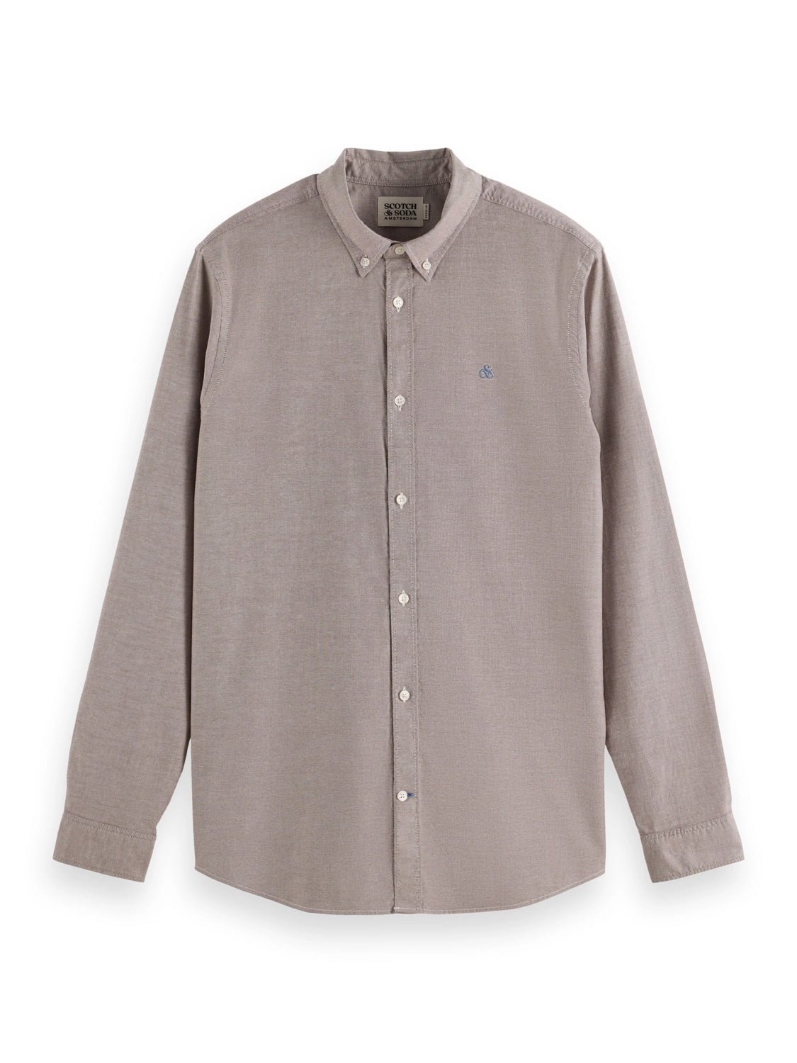 SCOTCH & SODA ESSENTIAL SOLID COTTON OXFORD L/S SHIRT 178705