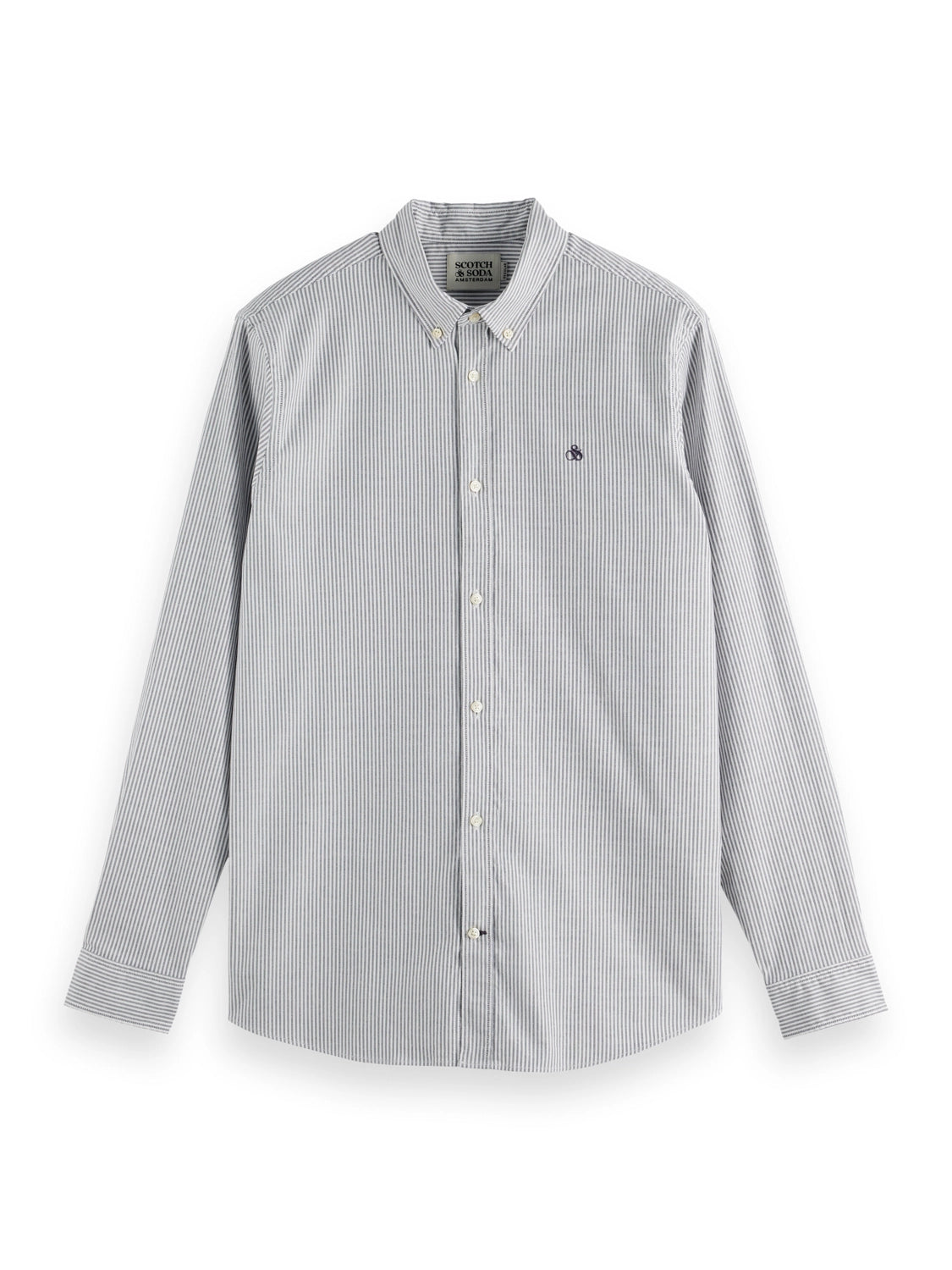 SCOTCH & SODA ESSENTIAL OXFORD COTTON STRIPE L/S SHIRT 178706