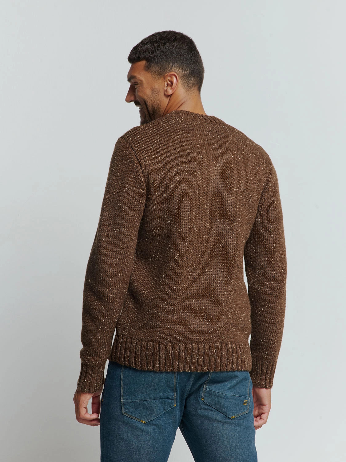 NO EXCESS JACQUARD PATTERN WITH SILK CREWNECK PULLOVER 25210908