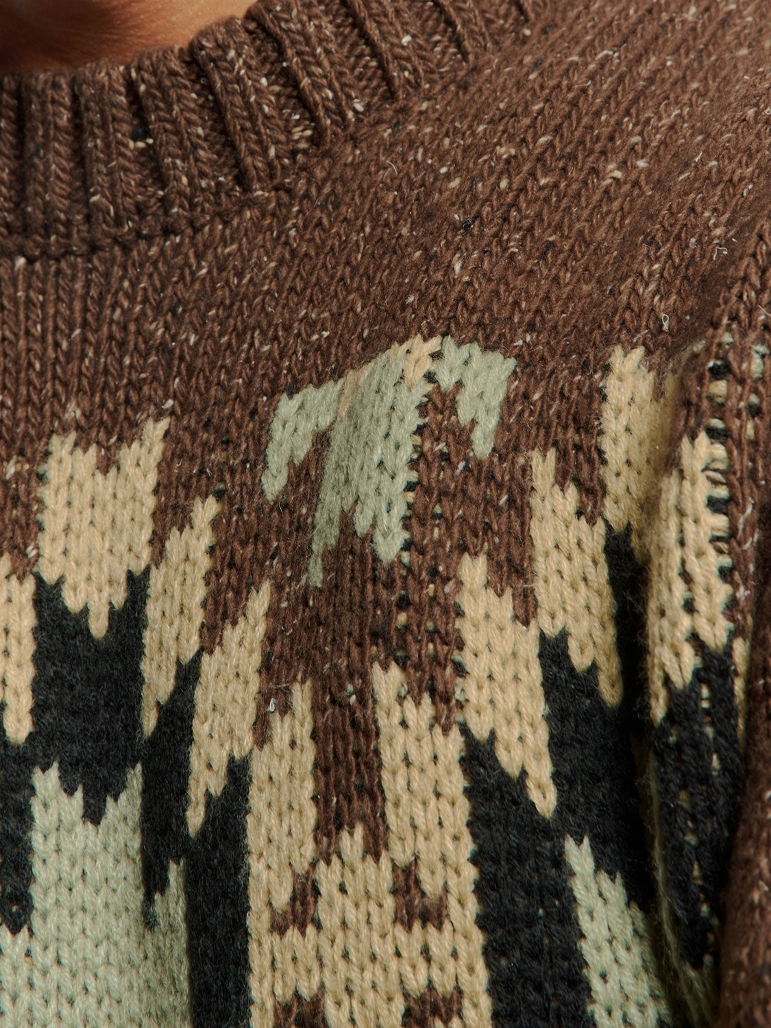 NO EXCESS JACQUARD PATTERN WITH SILK CREWNECK PULLOVER 25210908