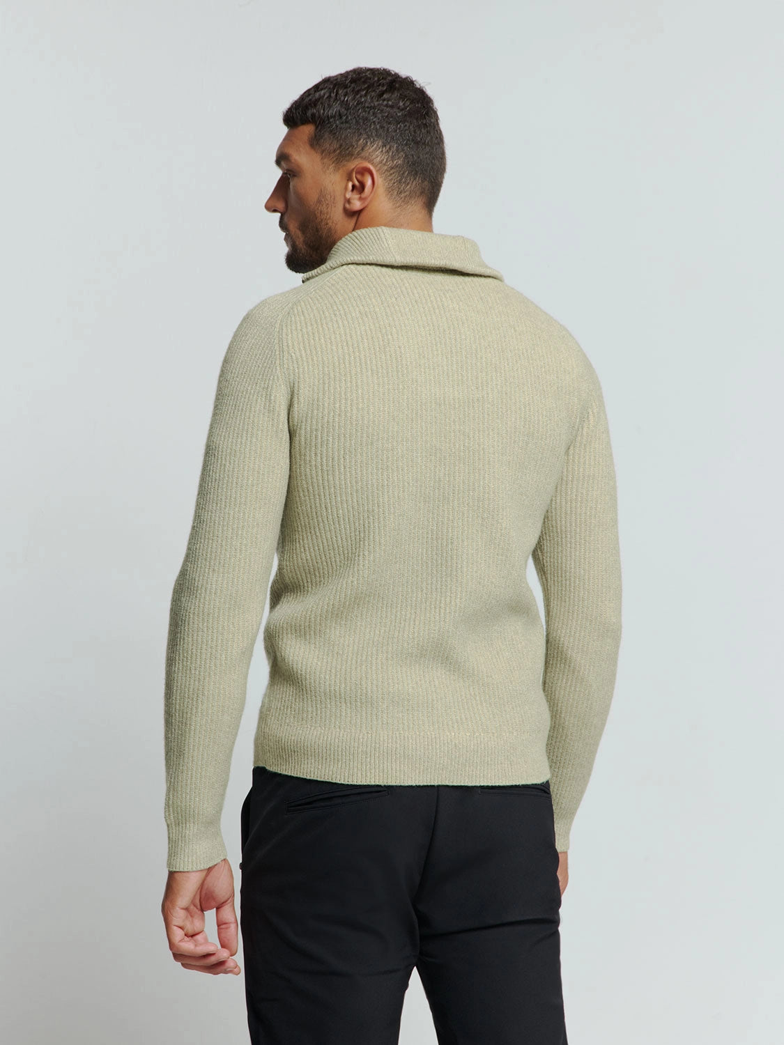 NO EXCESS WOOL BLEND 2 COLOURED HALF ZIPPER PULLOVER 25210919