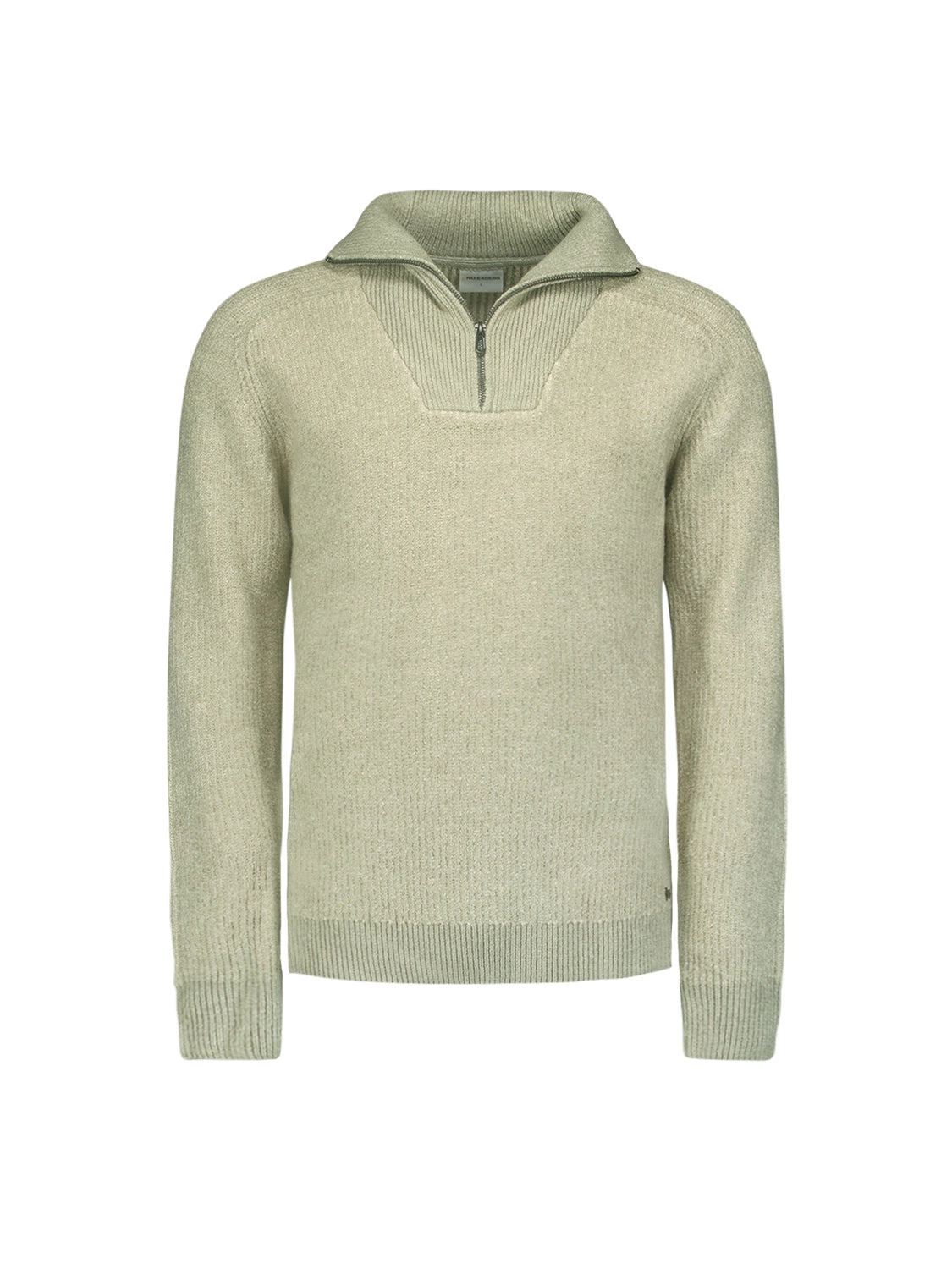 NO EXCESS WOOL BLEND 2 COLOURED HALF ZIPPER PULLOVER 25210919