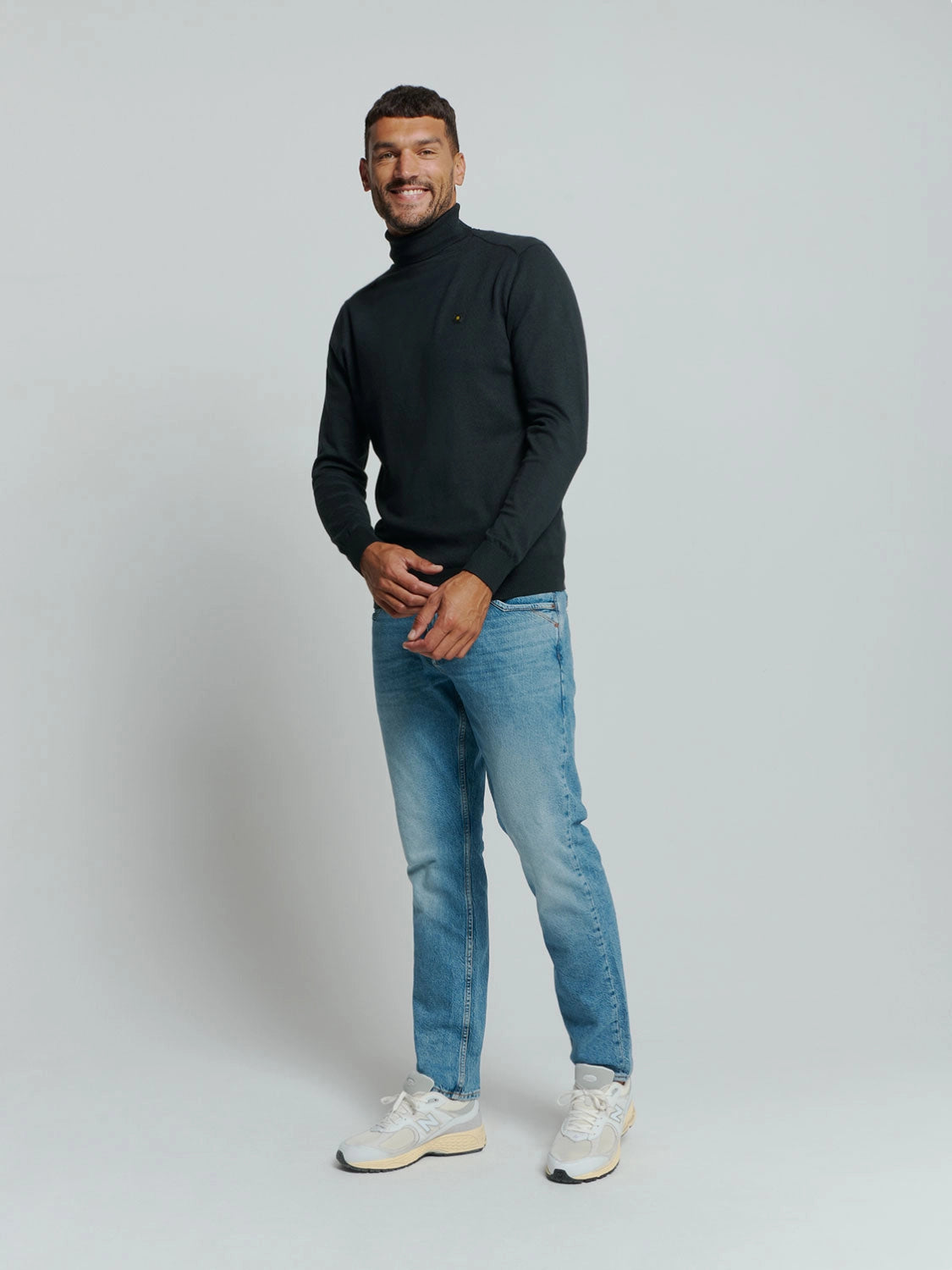 NO EXCESS 2 COLOURED MELANGE ROLLNECK PULLOVER 25210982