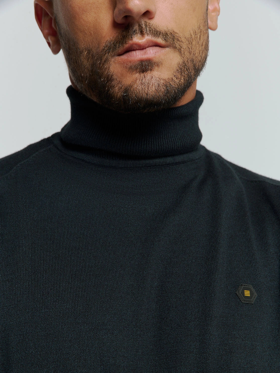 NO EXCESS 2 COLOURED MELANGE ROLLNECK PULLOVER 25210982