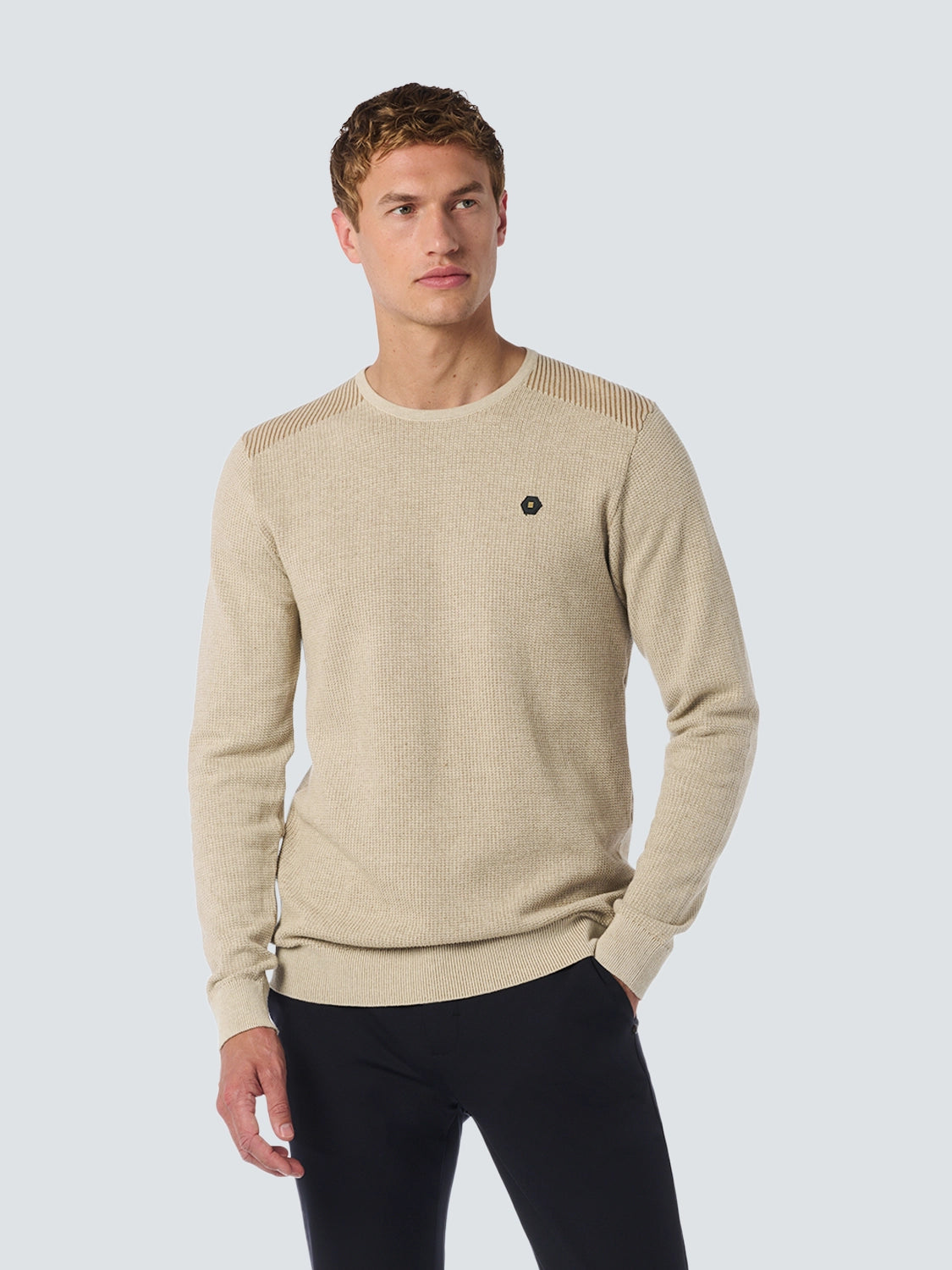 NO EXCESS JACQUARD 2 COLOURED CREWNECK PULLOVER 25230821SN