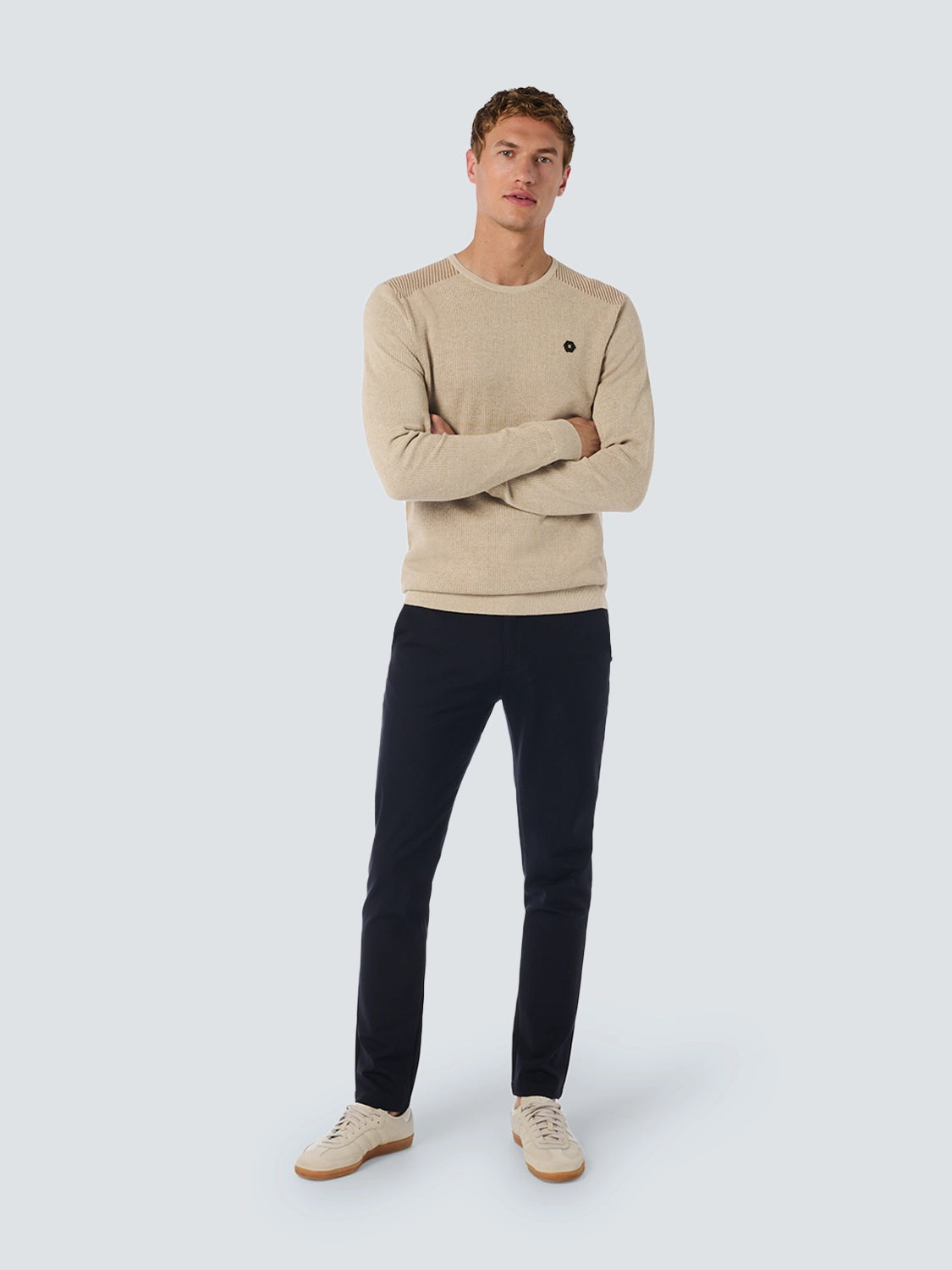NO EXCESS JACQUARD 2 COLOURED CREWNECK PULLOVER 25230821SN