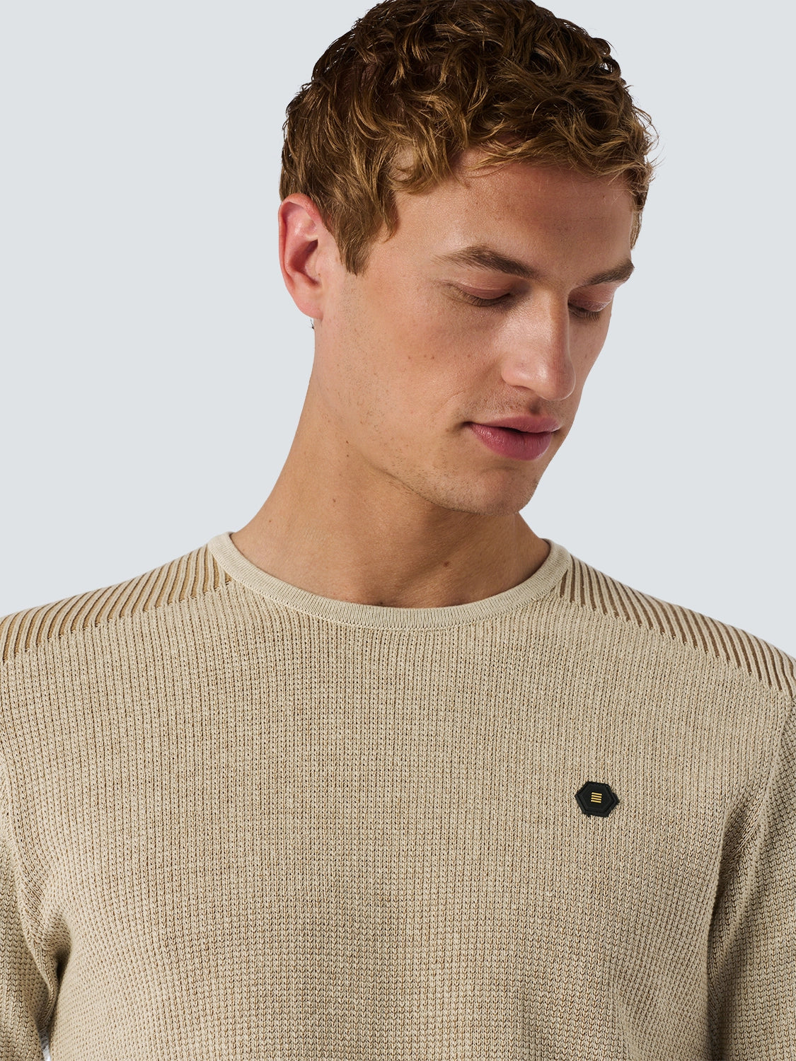 NO EXCESS JACQUARD 2 COLOURED CREWNECK PULLOVER 25230821SN