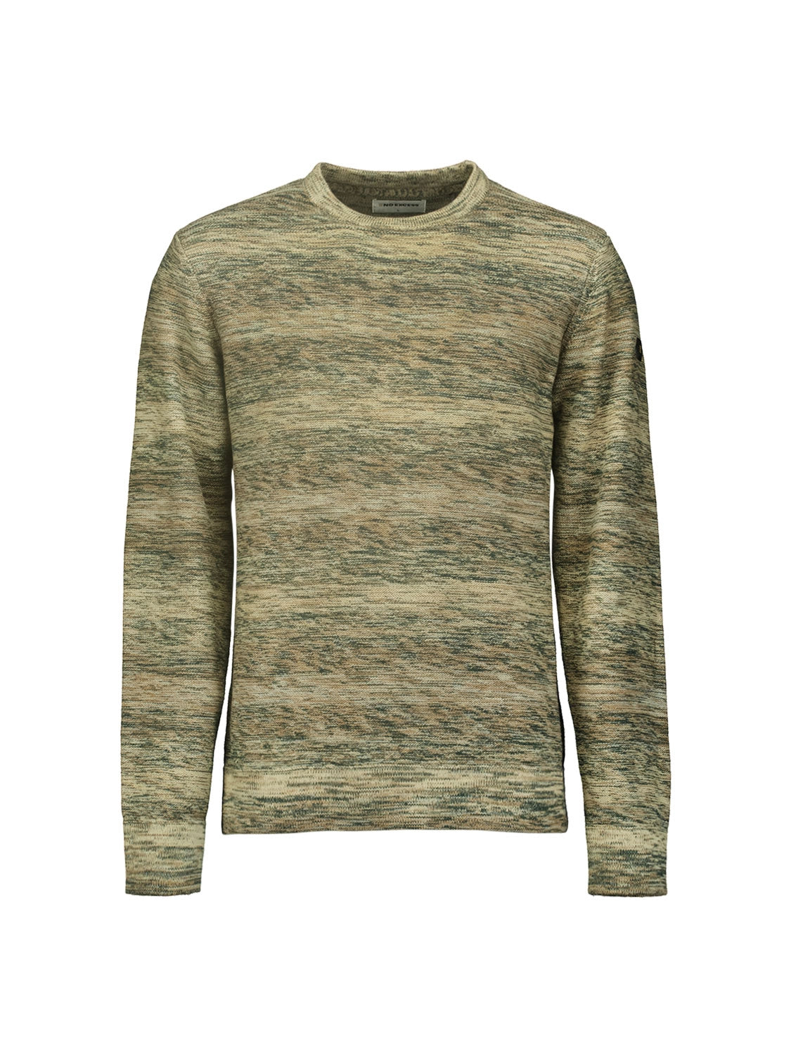 NO EXCESS DEGRADE COLOUR CABLE JACQUARD CREWNECK PULLOVER 25230935