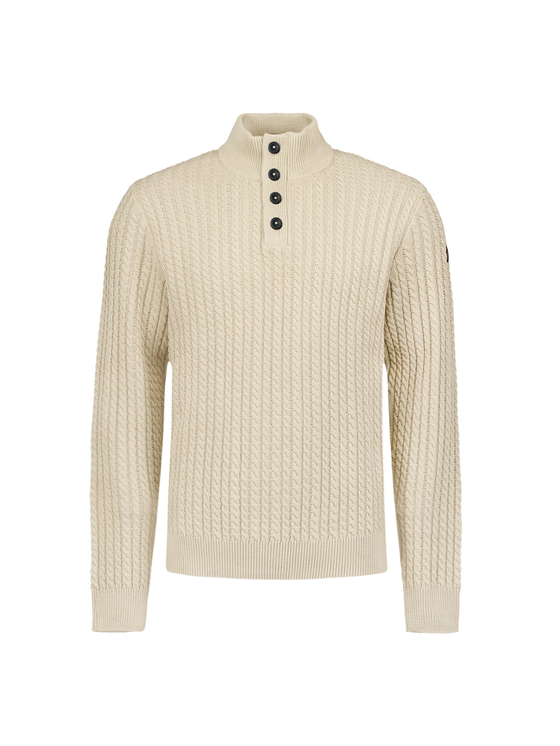 NO EXCESS SOLID JACQUARD HALF ZIPPER AND BUTTON PULLOVER 25230962