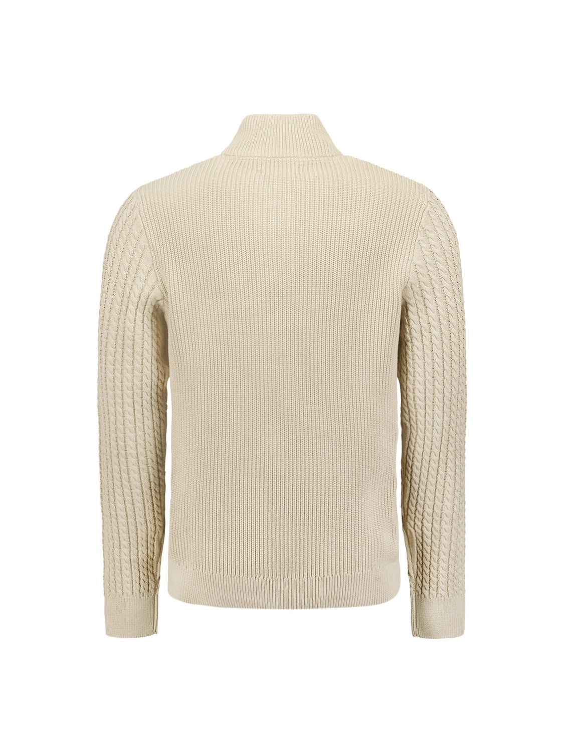 NO EXCESS SOLID JACQUARD HALF ZIPPER AND BUTTON PULLOVER 25230962