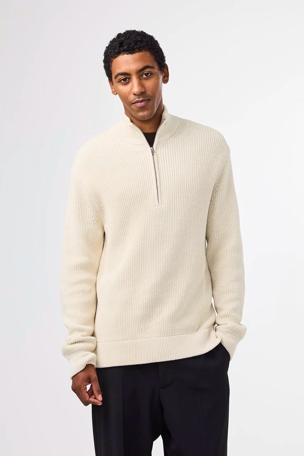 NN07 JACOBO COTTON HALF ZIP CARDIGAN STITCH KNIT 6470