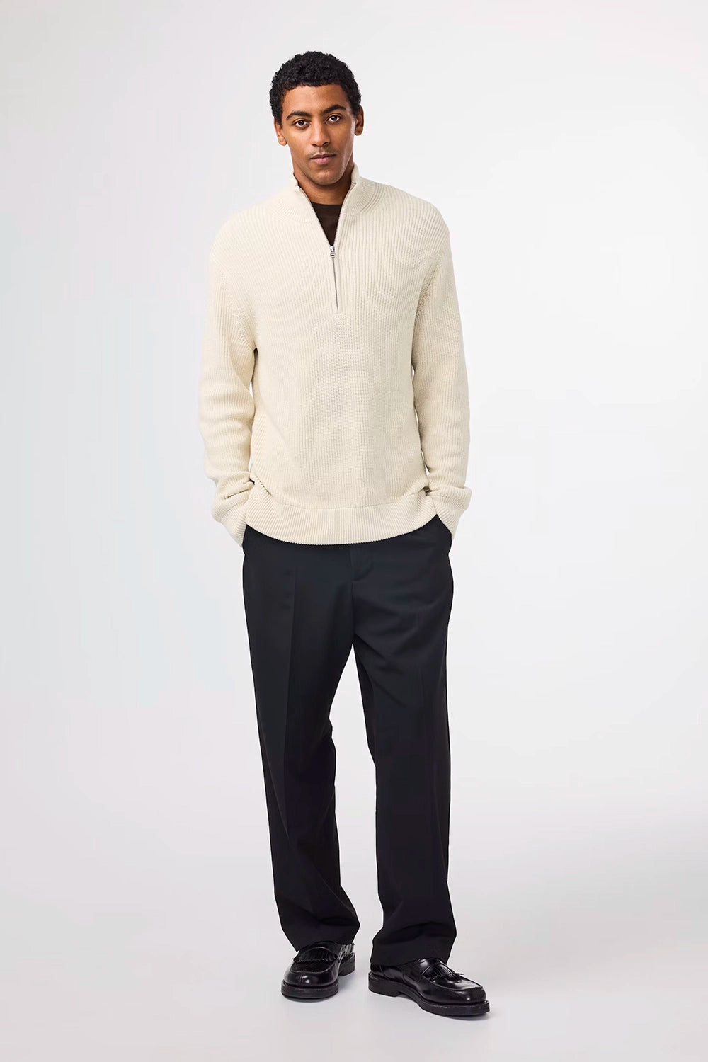 NN07 JACOBO COTTON HALF ZIP CARDIGAN STITCH KNIT 6470