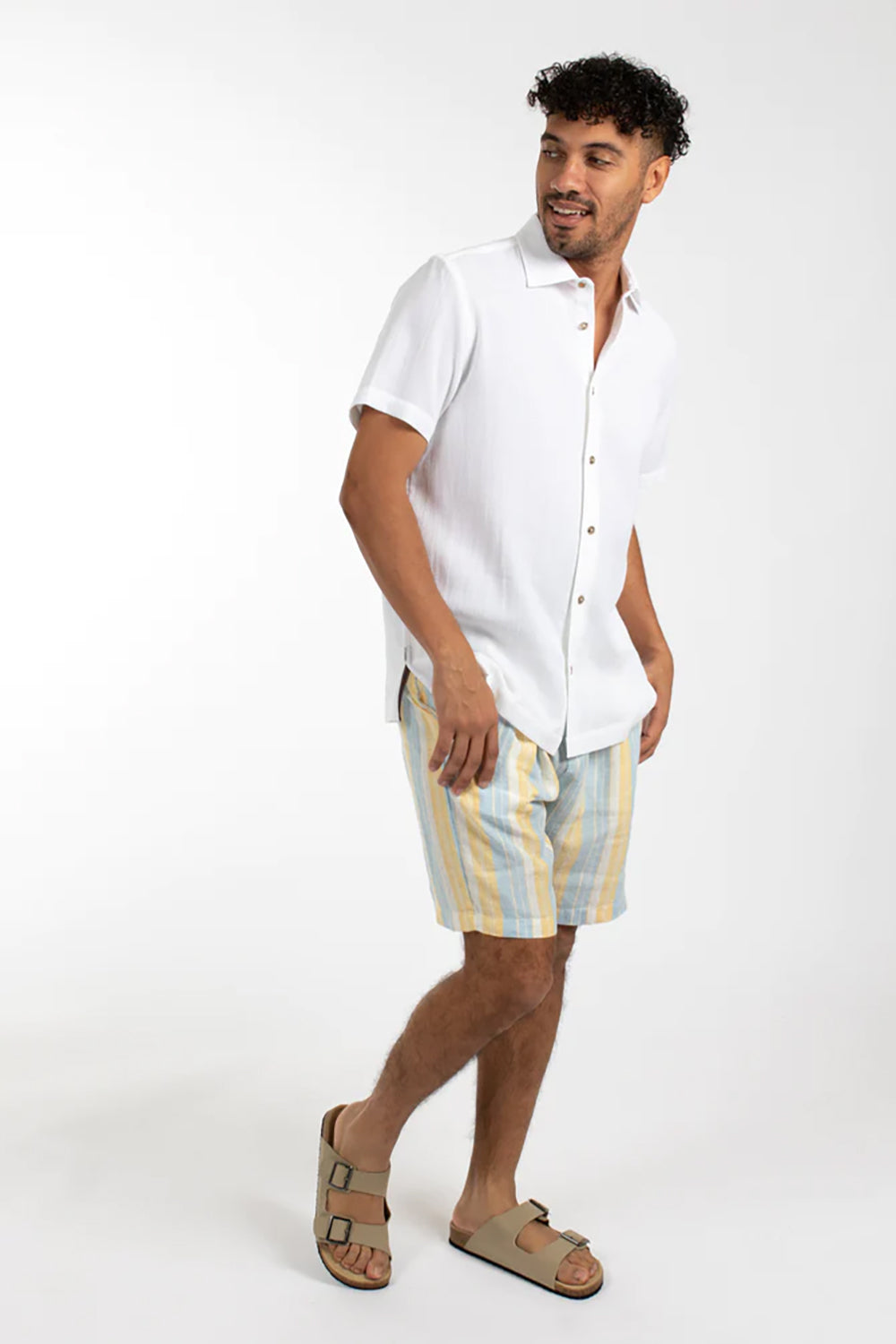 JAMES HARPER ELASTIC WAIST BEACH STRIPE LINEN SHORT JHSH19