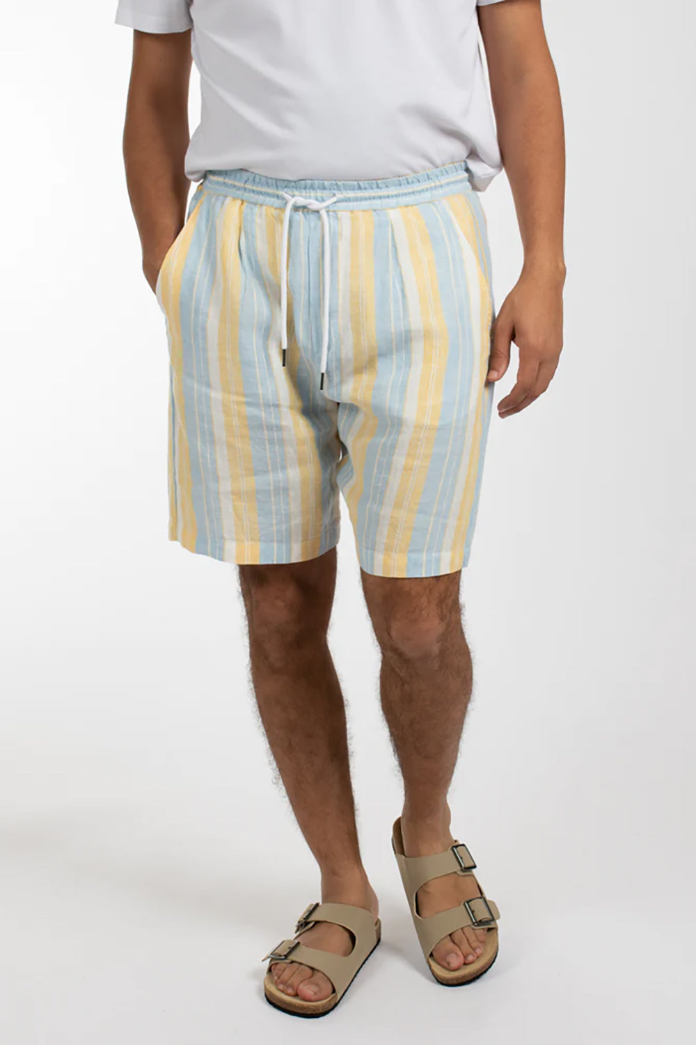 JAMES HARPER ELASTIC WAIST BEACH STRIPE LINEN SHORT JHSH19