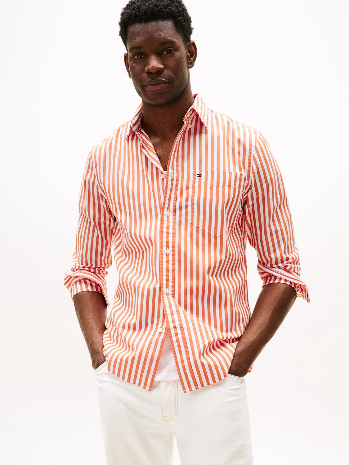 TOMMY HILFIGER COTTON POPLIN BOLD STRIPE L/S SHIRT MW0MW39451