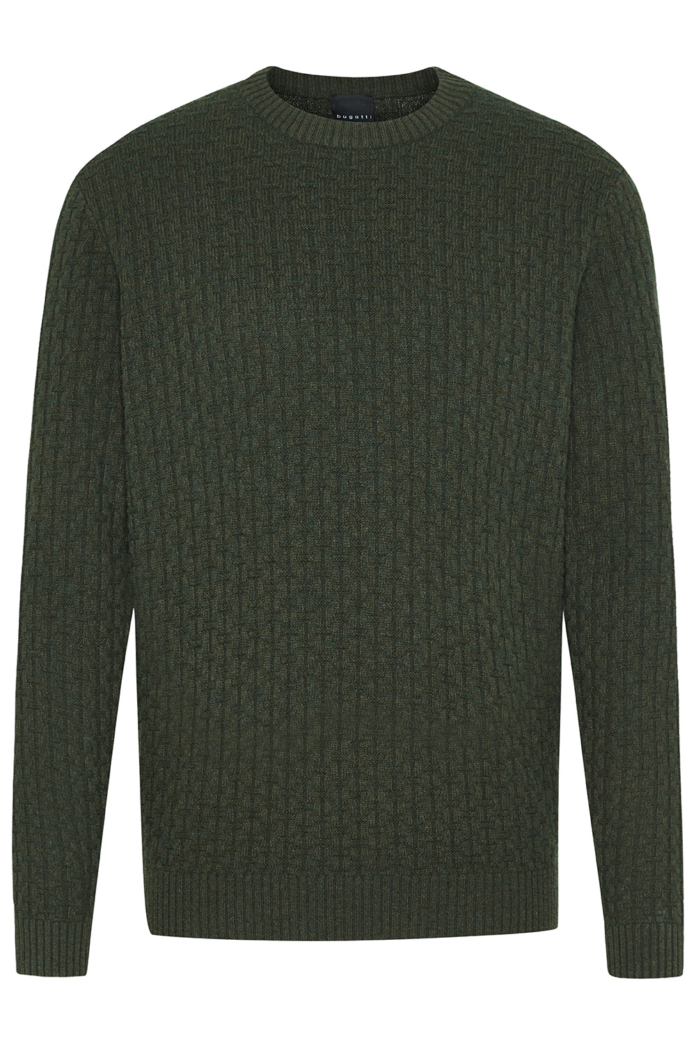 BUGATTI LAMBSWOOL BASKET WEAVE CREW NECK KNIT 45564
