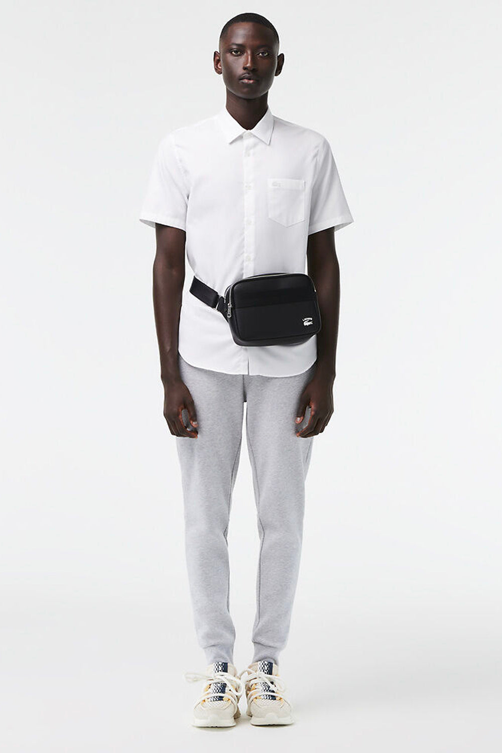 LACOSTE COATED SPLIT COW LEATHER REPORTER BAG NH4108PN