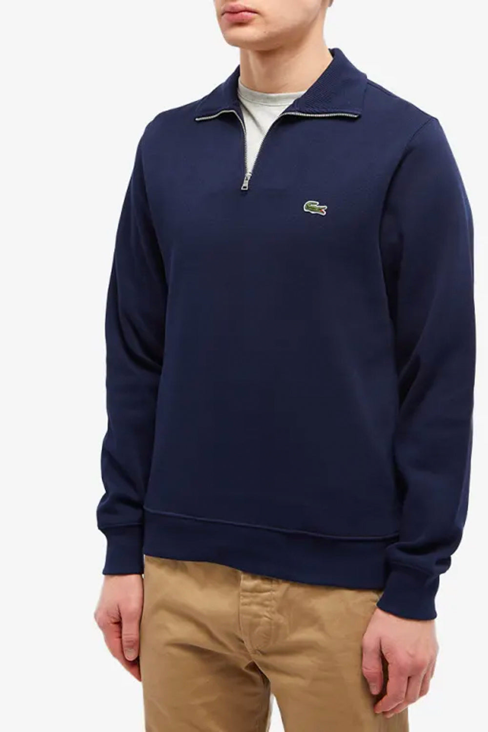 LACOSTE ESSENTIALS HALF ZIP RIBBED KNIT AH0235